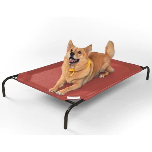 Coolaroo Elevated Knitted Fabric Cat Dog Bed Light Grey Good