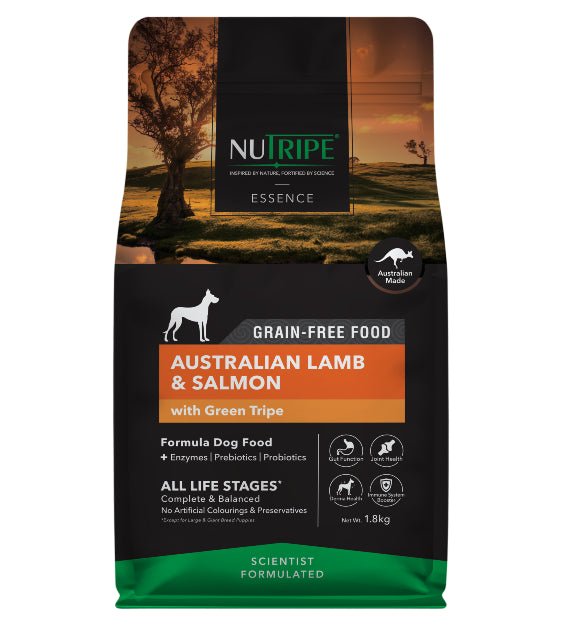 20% OFF: NUTRIPE Essence Grain-Free Australian Lamb & Salmon with Green Tripe Formula Dog Food - Good Dog People™