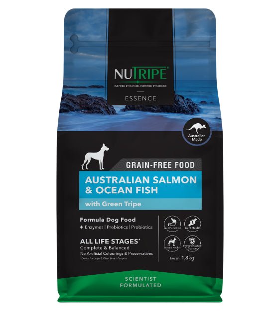20% OFF: NUTRIPE Essence Grain-Free Australian Salmon & Ocean Fish with Green Tripe Formula Dog Food - Good Dog People™