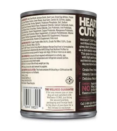 20% OFF: Wellness Core Hearty Cuts Beef & Venison Canned Dog Food - Good Dog People™