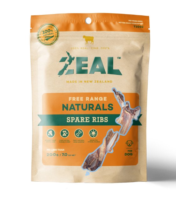 Zeal Free Range Air Dried Dog Treats Veal Spare Ribs