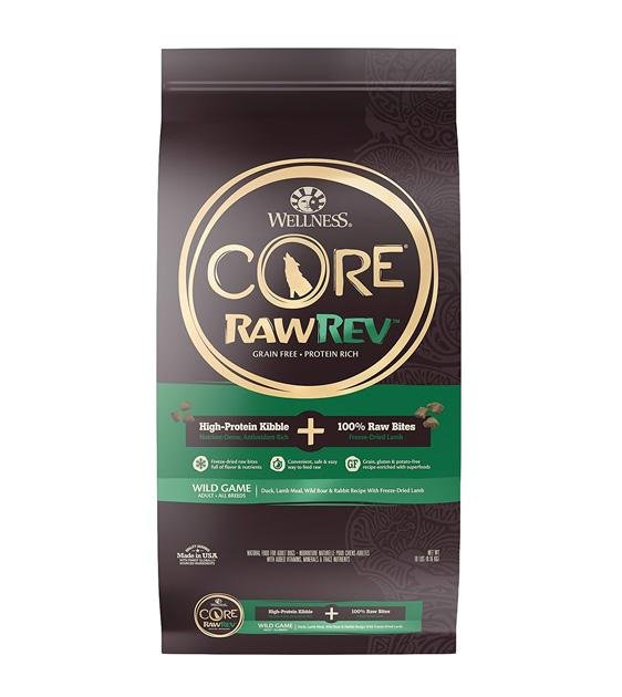 20% OFF + FREE MAT: Wellness CORE RawRev Grain Free (Wild Game) with Freeze Dried Lamb Dry Dog Food