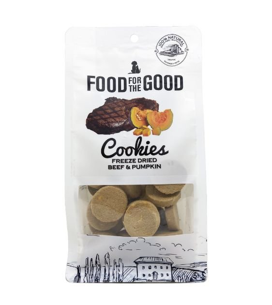 25% OFF: Food For The Good Freeze Dried Beef & Pumpkin Cookies Cat & Dog Treats - Good Dog People™