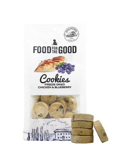 25% OFF: Food For The Good Freeze Dried Chicken & Blueberry Cookies Cat & Dog Treats - Good Dog People™
