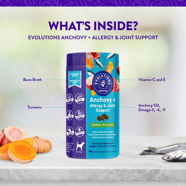 NaturVet Evolutions Anchovy + Allergy & Joint Support Soft Chew Dog Supplement > Good Dog People™