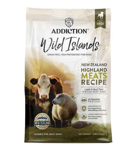 Addiction Wild Islands Highland Meats High Protein Lamb & Beef-First Whole Prey Dry Dog Food