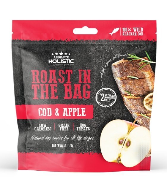 35% OFF: Absolute Holistic Roast In The Bag (Cod & Apple) Natural Dog Treats - Good Dog People™