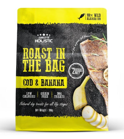 35% OFF: Absolute Holistic Roast In The Bag (Cod & Banana) Natural Dog Treats - Good Dog People™