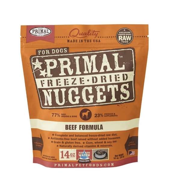 $49.50 ONLY + FREE MILK: Primal Freeze Dried Nuggets Beef Formula Dog Food - Good Dog People™