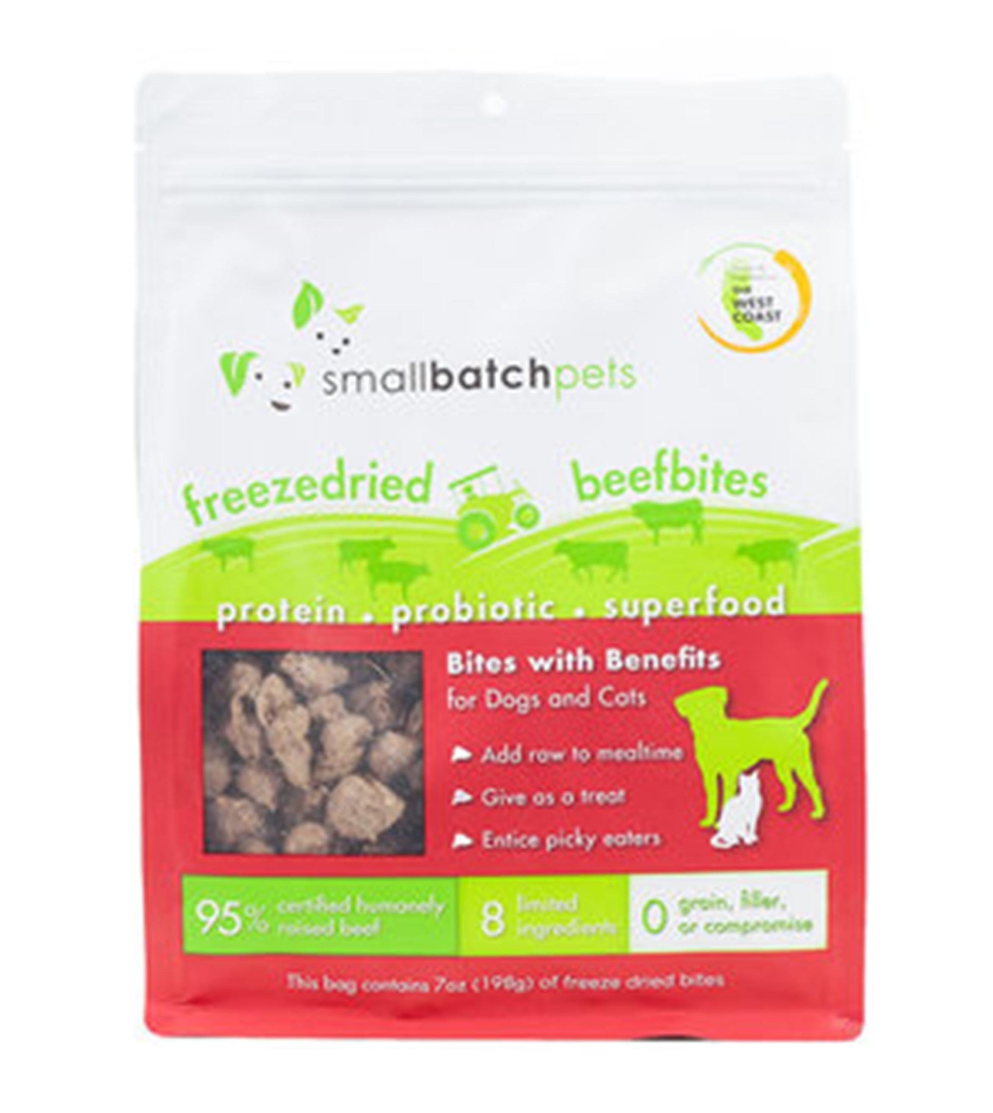 4 FOR $99: Small Batch Freeze Dried Beef Bites Cat & Dog Food Mixer