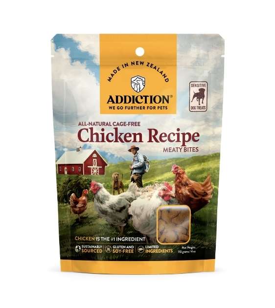 Addiction Chicken Meaty Bites Limited Ingredients High Meat Content Dog Treats