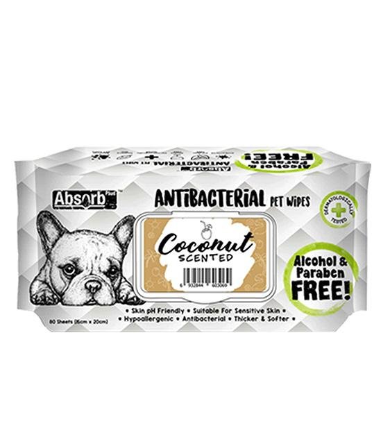 $3.30 ONLY: Absorb Plus Antibacterial Hypoallergenic Pet Wipes (Coconut)