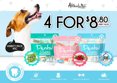 Altimate Pet (Cranberry) Dental Dog Chews - Mini Variety Pack