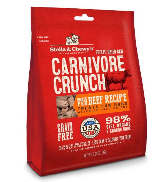 Stella & Chewy's Freeze Dried Carnivore Crunch Grass-Fed Beef Recipe Dog Treats
