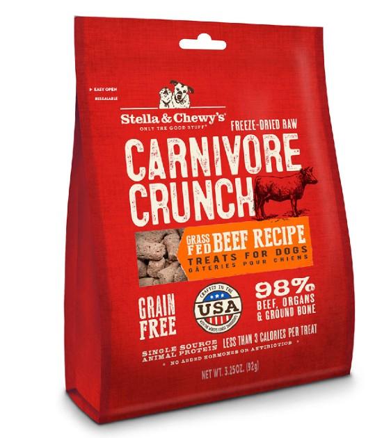 Stella Chewy's Freeze Dried Carnivore Crunch Grass-Fed Beef