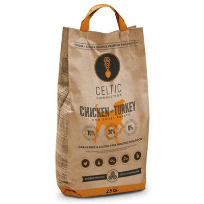 Celtic Connection Chicken with Turkey & Sweet Potato Grain Free Dry Dog Food 2.5kg