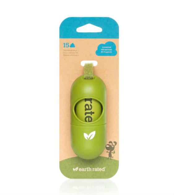 Earth Rated Eco-Friendly Leash Dispenser Bio Poop Bags (15 Unscented Bags)