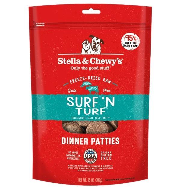 Stella Chewy's Freeze-Dried Raw Surf 'N Turf Dinner Patties Dog