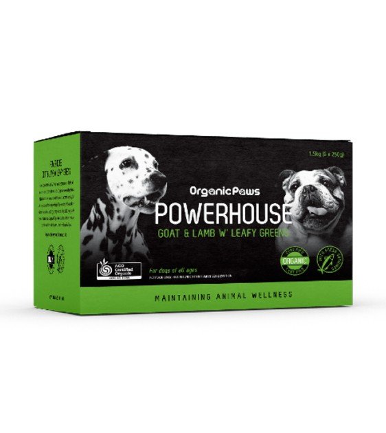 Organic Paws Powerhouse Goat & Lamb with Leafy Greens Frozen Raw Dog Food
