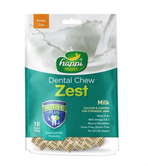 $6.60 ONLY: Happi Doggy Zest (Milk) Dental Dog Chews (2.5 Inch)