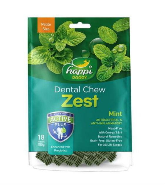 $6.60 ONLY: Happi Doggy Zest (Mint) Dental Dog Chews (2.5 Inch)