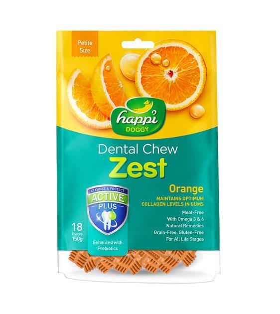 $6.60 ONLY: Happi Doggy Zest (Orange) Dental Dog Chews (2.5 Inch)