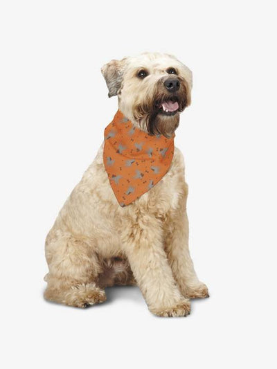 Insect Shield Dog & Bone Flea & Tick Repellent Bandana for Dogs - Orange with Dog