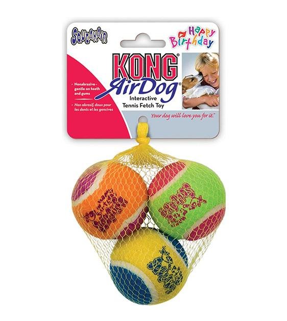 Kong AirDog Squeaker Balls Birthday Dog Toy Good Dog People
