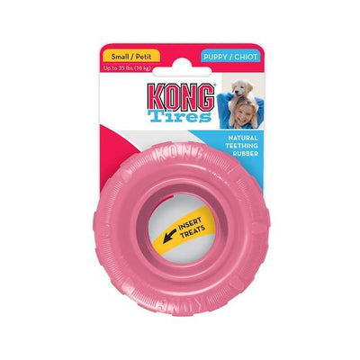 KONG Puppy Tires Dog Toy (Assorted Colours) - pink