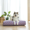 Ohpopdog Peranakan Inspired Royal Blue 150 Microbeads Dog Bed with Dog 01