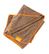 FuzzYard Microfibre Brown with Orange Trim Drying Towel For Dogs