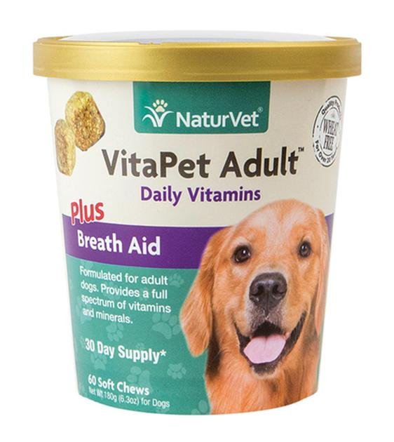 20% OFF:  NaturVet VitaPet (Adult) Daily Vitamins Plus Breath Aid Soft Chew Dog Supplement (60 Count)