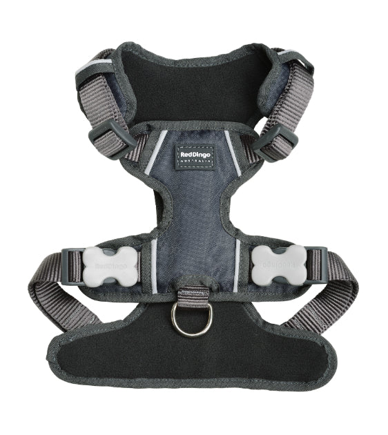 Red Dingo Padded Dog Harness (Charcoal)