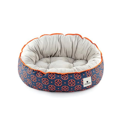 Ohpopdog Peranakan Inspired Baba Navy 150 Reversible Dog Bed