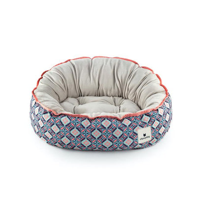 Ohpopdog Peranakan Inspired Bunga Peach 6 Reversible Dog Bed