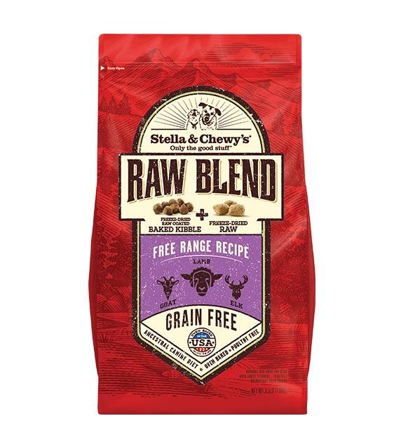 Stella Chewy s Grain Free Raw Blend Kibbles Free Range Recipe Dry Dog Food