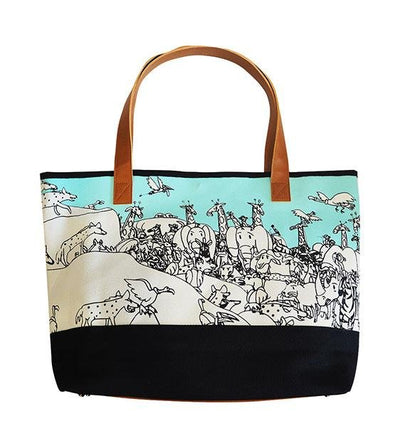 The Animal Project Resort Totes (Animals In Turquoise By Jun-Yi)