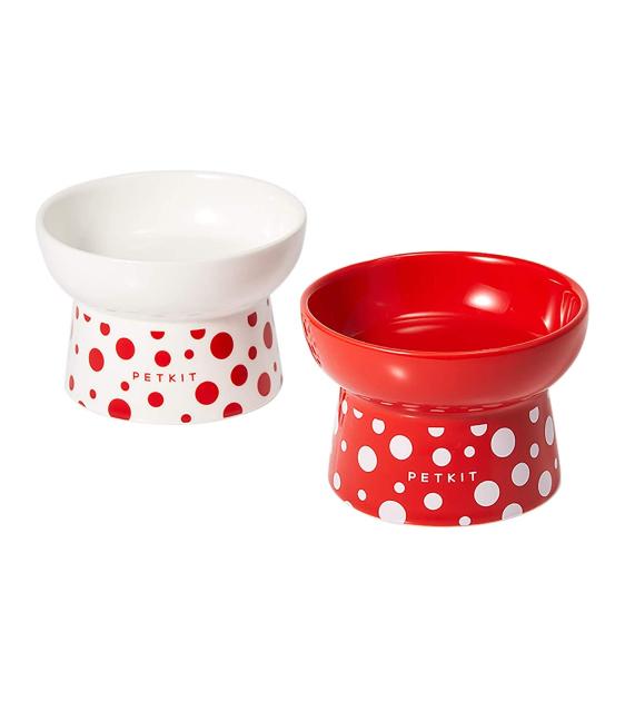 Polka dot 2024 dog bowl