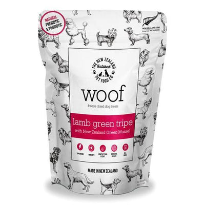 WOOF Lamb Green Tripe Freeze Dried Dog Treats - Front