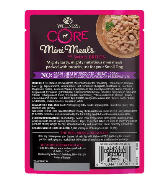 Wellness Core Small Breed Mini Meals Chunky Chicken Chicken Liver Dog Food Mixer Good Dog People