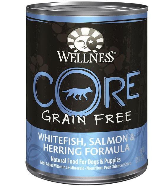 20% OFF + FREE MAT: Wellness Core Grain Free Salmon, Whitefish & Herring Canned Dog Food