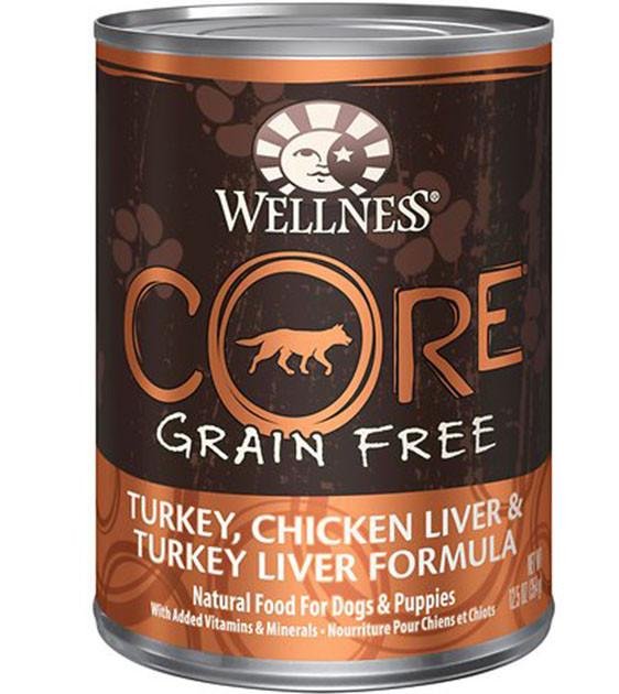 20% OFF + FREE MAT: Wellness Core Grain Free Turkey, Chicken Liver & Turkey Liver Canned Dog Food