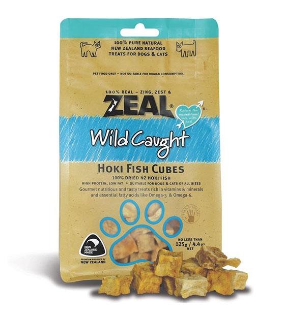 Zeal Free Range Air Dried Hoki Fish Cubes Cat and Dog Treats