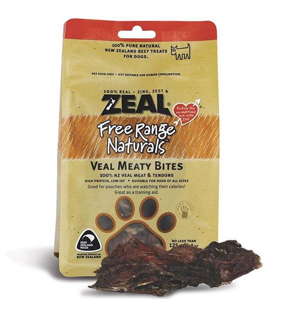 Zeal Free Range Air Dried Veal Meaty Bites Dog Treats