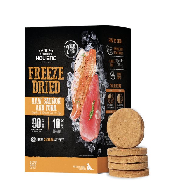 Absolute Holistic Freeze Dried Patties Dog Food Salmon Tuna