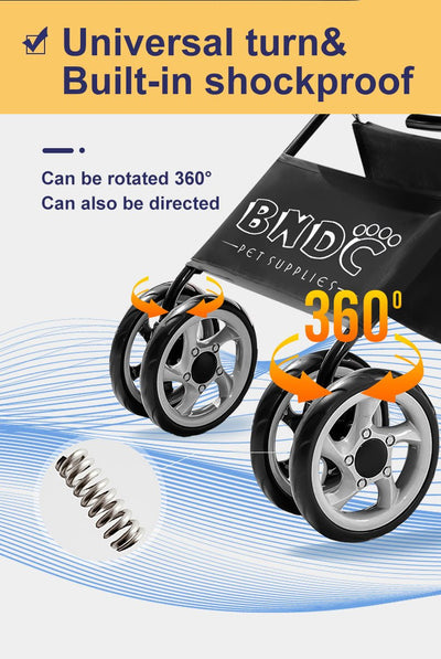 BNDC 102 Pram & Stroller For Dogs & Cats (Black) - Good Dog People™