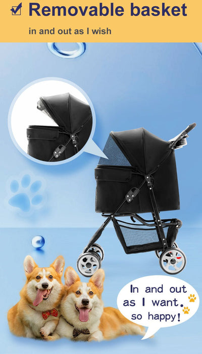 BNDC 102 Pram & Stroller For Dogs & Cats (Black) - Good Dog People™