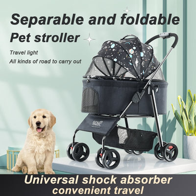 BNDC 107 Pram & Stroller For Dogs & Cats (Sky) - Good Dog People™