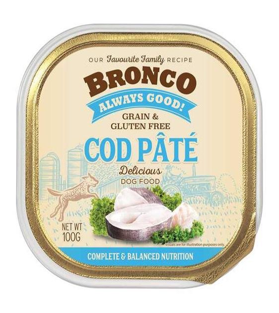 Bronco Grain & Gluten Free Casserole Tray Wet Dog Food (Cod Pâté)
