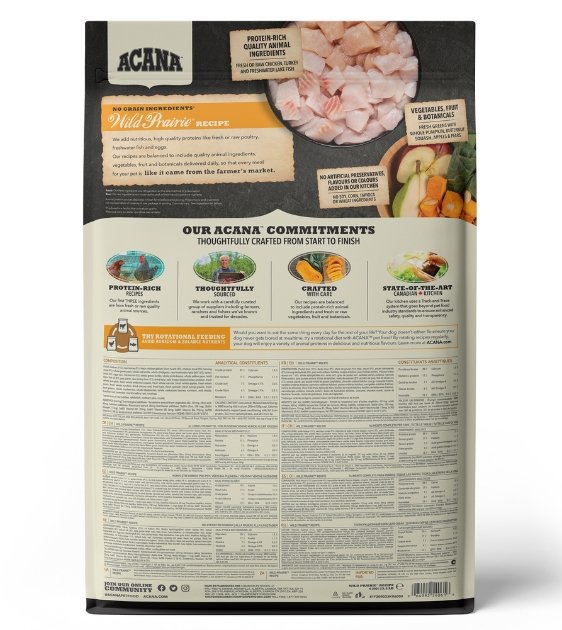 Acana dog outlet food measurements